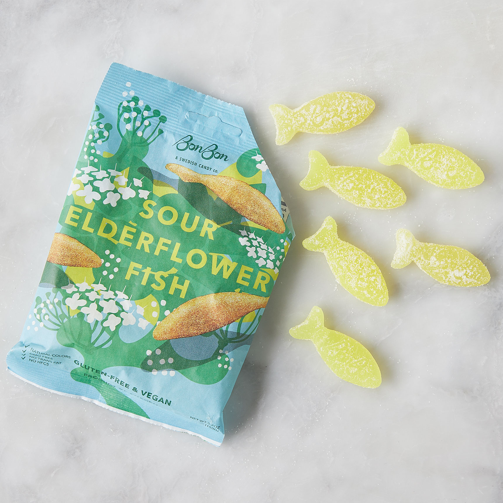 BonBon Sour Elderflower Fish – Swedish gummies | Murray's Cheese