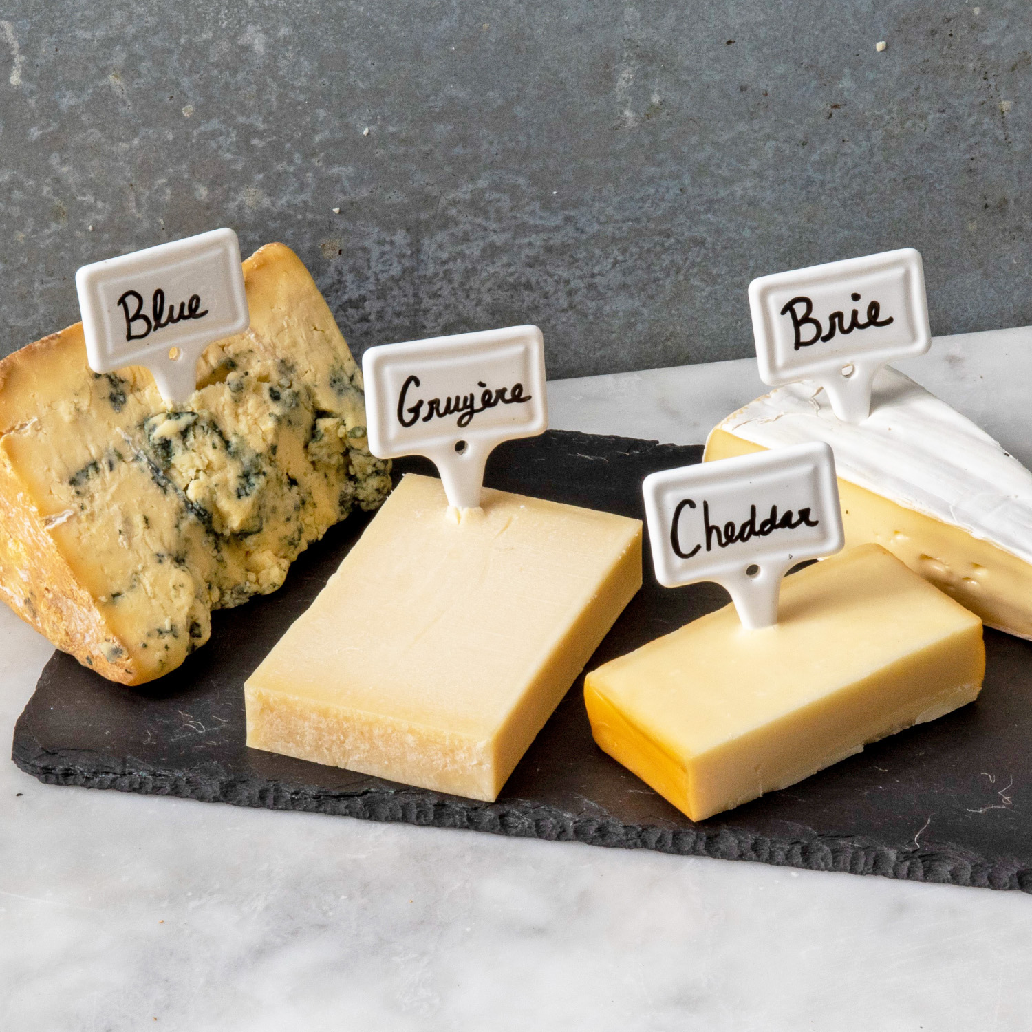 True Brands Ceramic Cheese Labels a set of four ceramic picks for