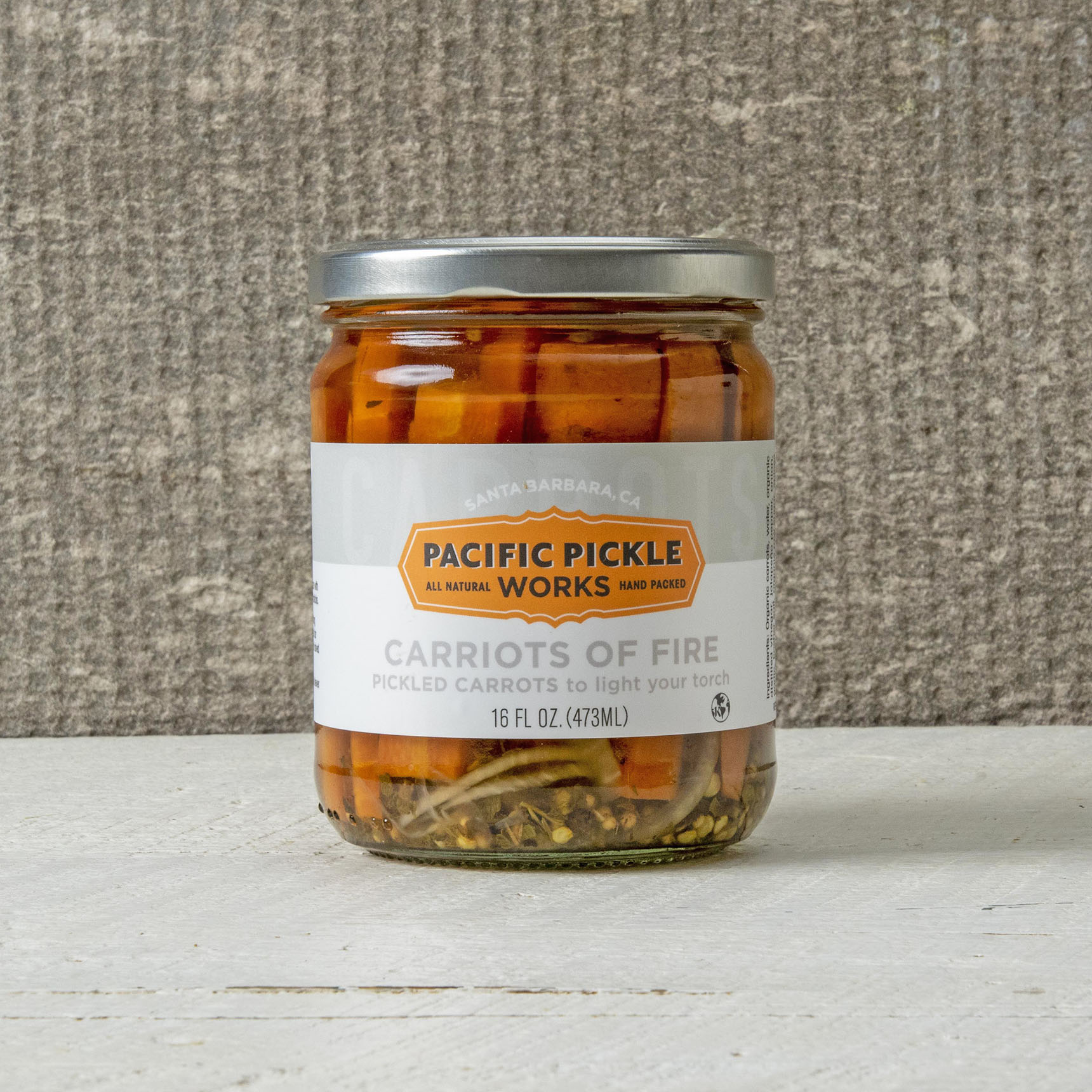 Pacific Pickle Works Carriots of Fire - a jar of zesty pickled