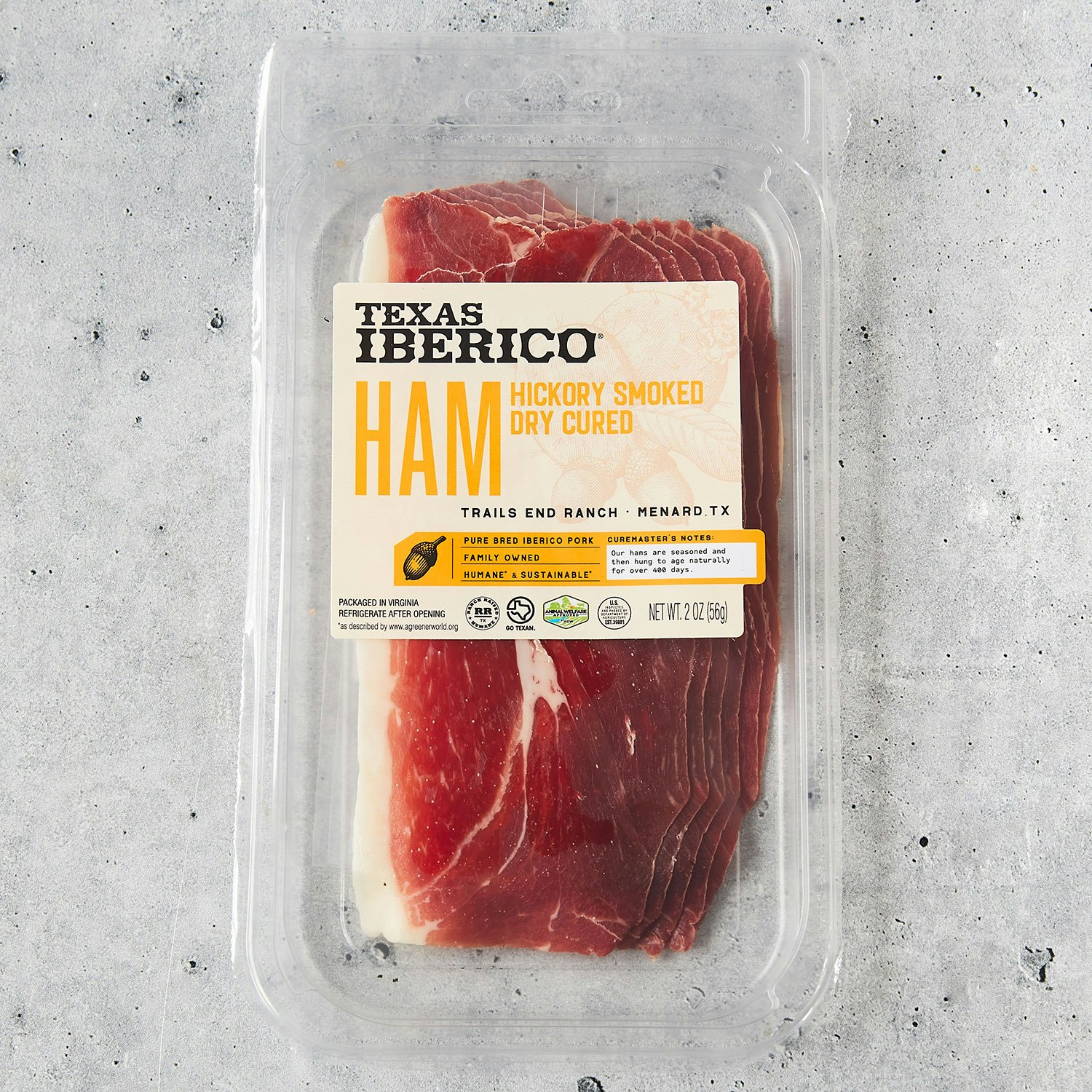 Texas Iberico Sliced Dry Cured Hickory Smoked Ham meats