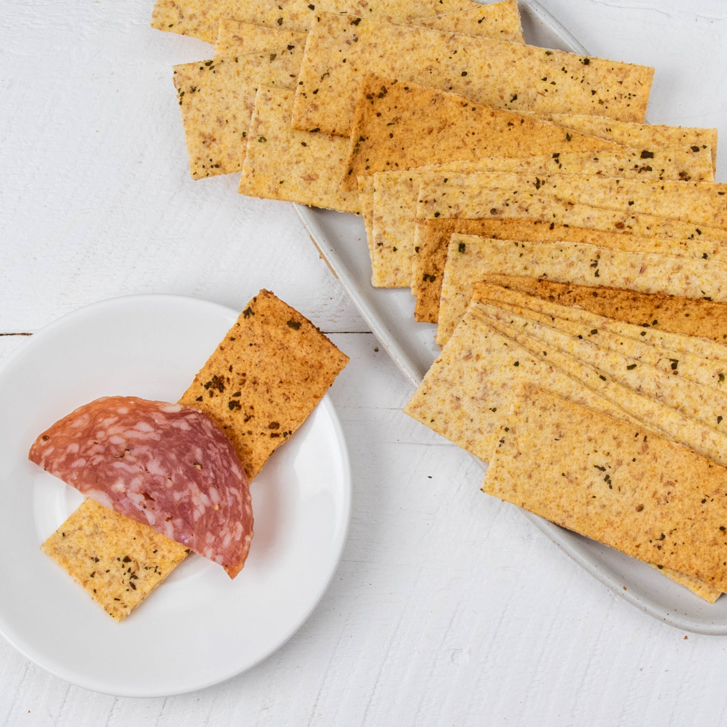 Z Crackers Garlic & Basil Crackers – a light, crispy, garlicky