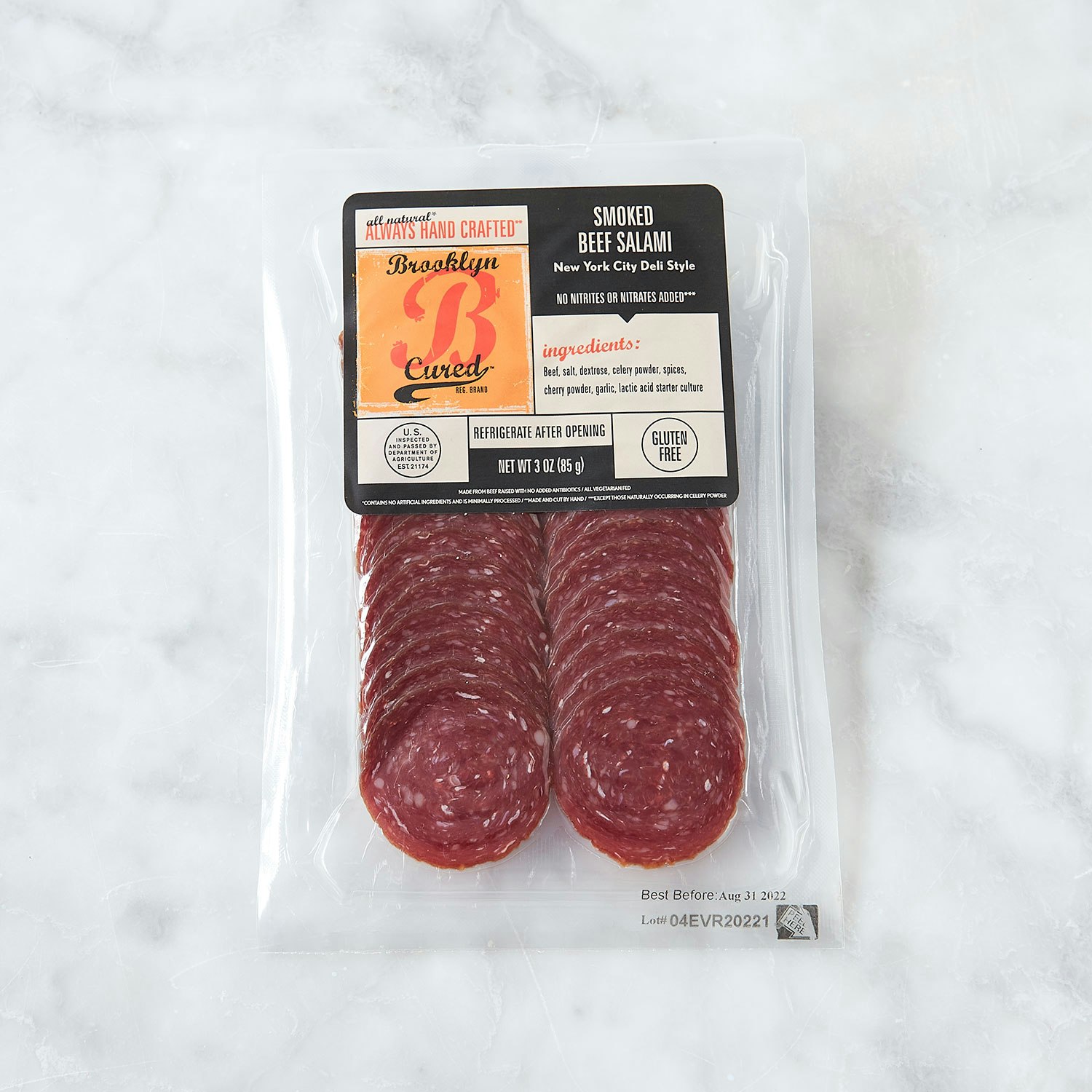 brooklyn cured sliced smoked beef salami meats