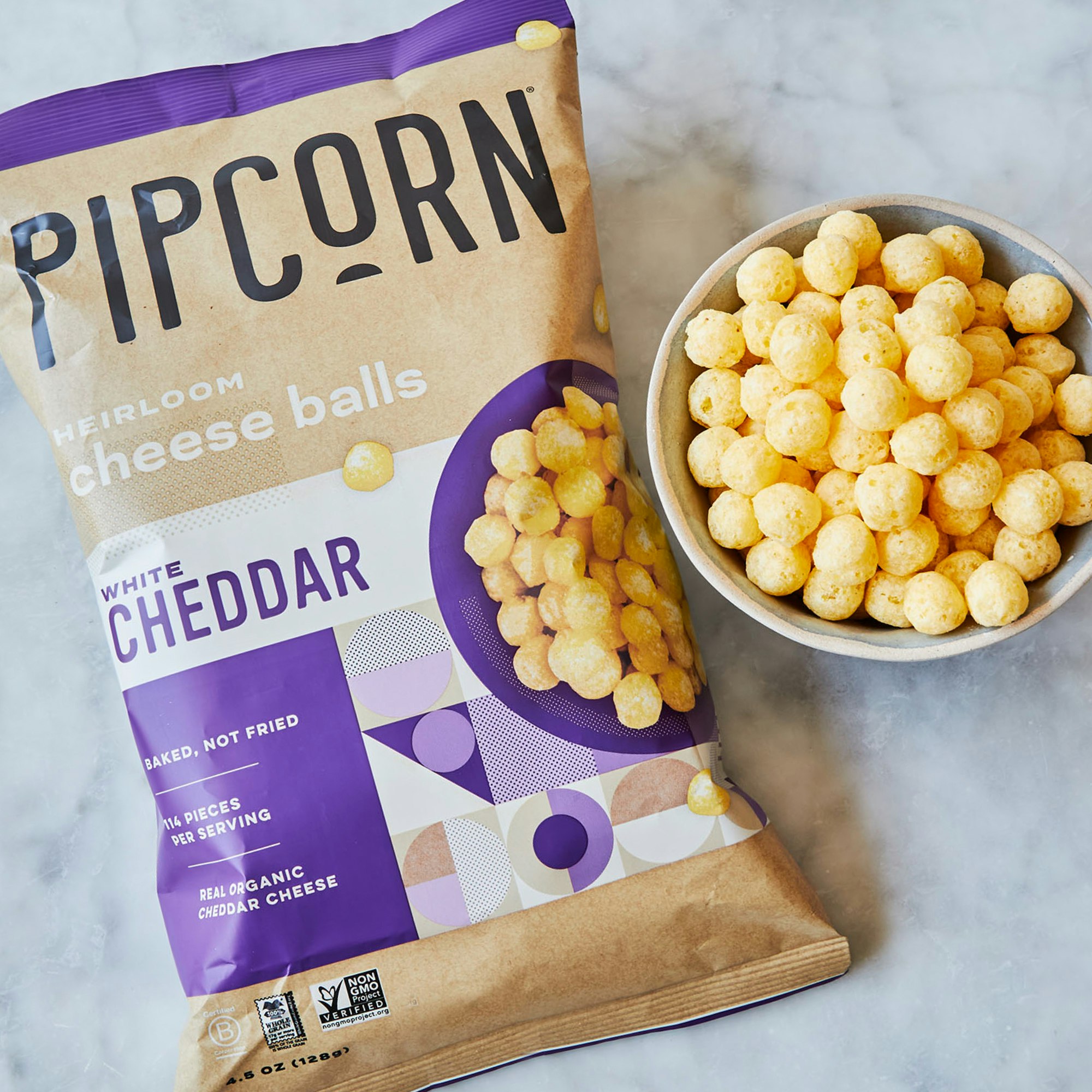 pipcorn white cheddar cheese balls specialty food