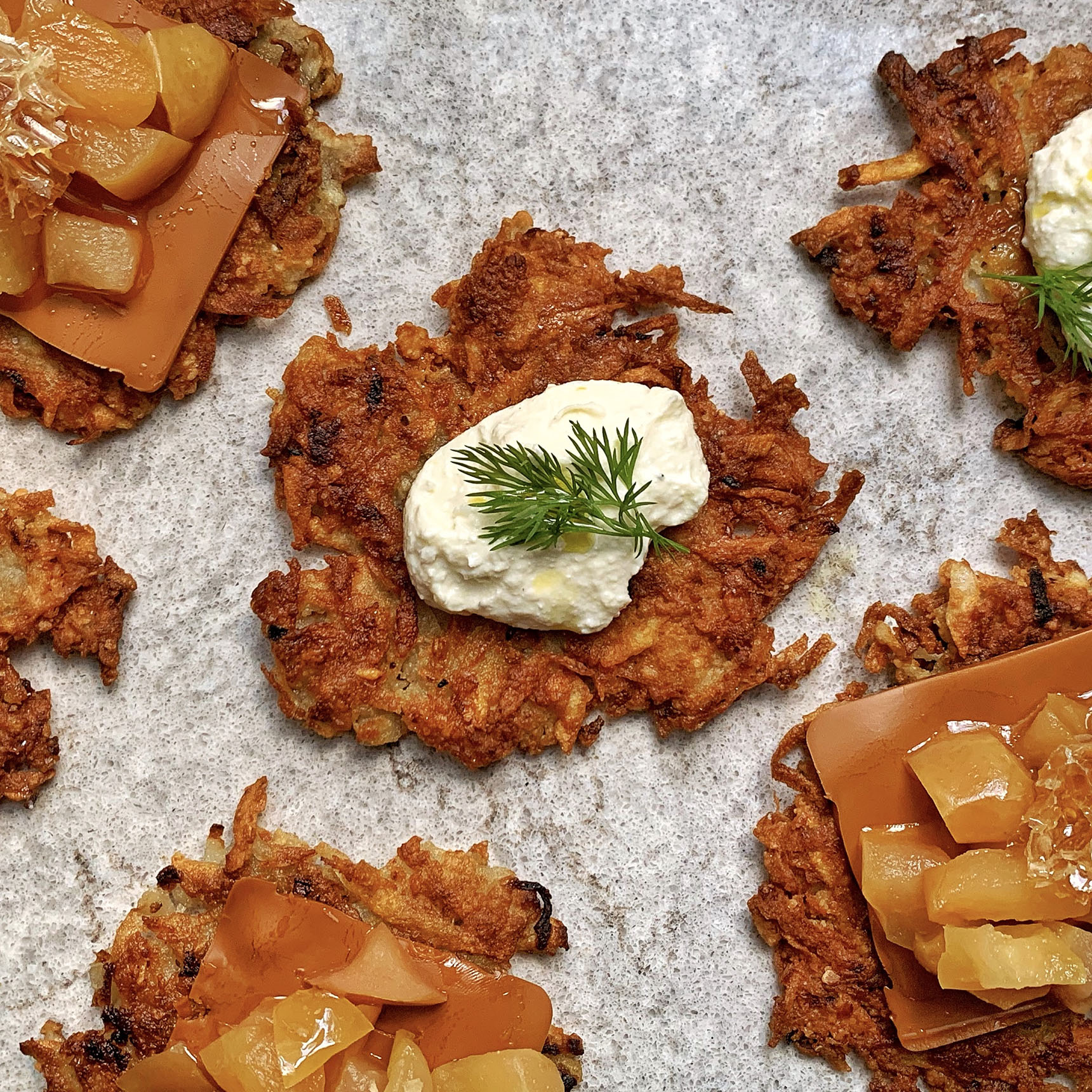 Latkes With Sweet or Savory Toppings by Jake Cohen Murray's Cheese
