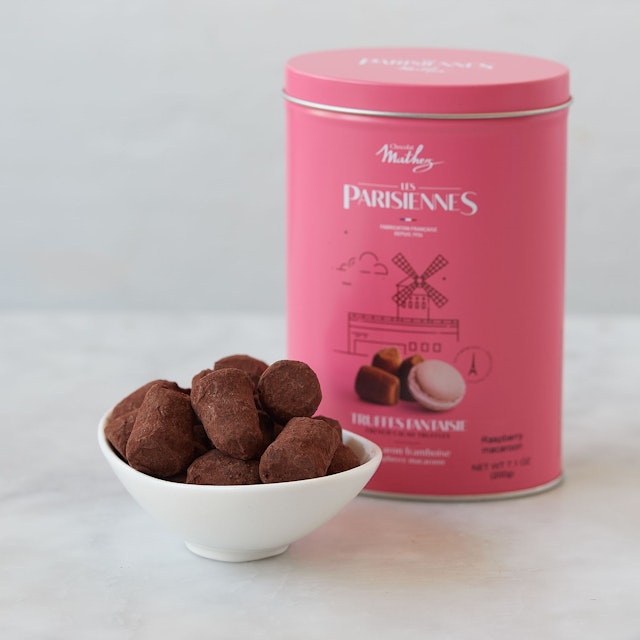 Mathez Cocoa-Powdered Truffles With Raspberry Macaron | Murray's