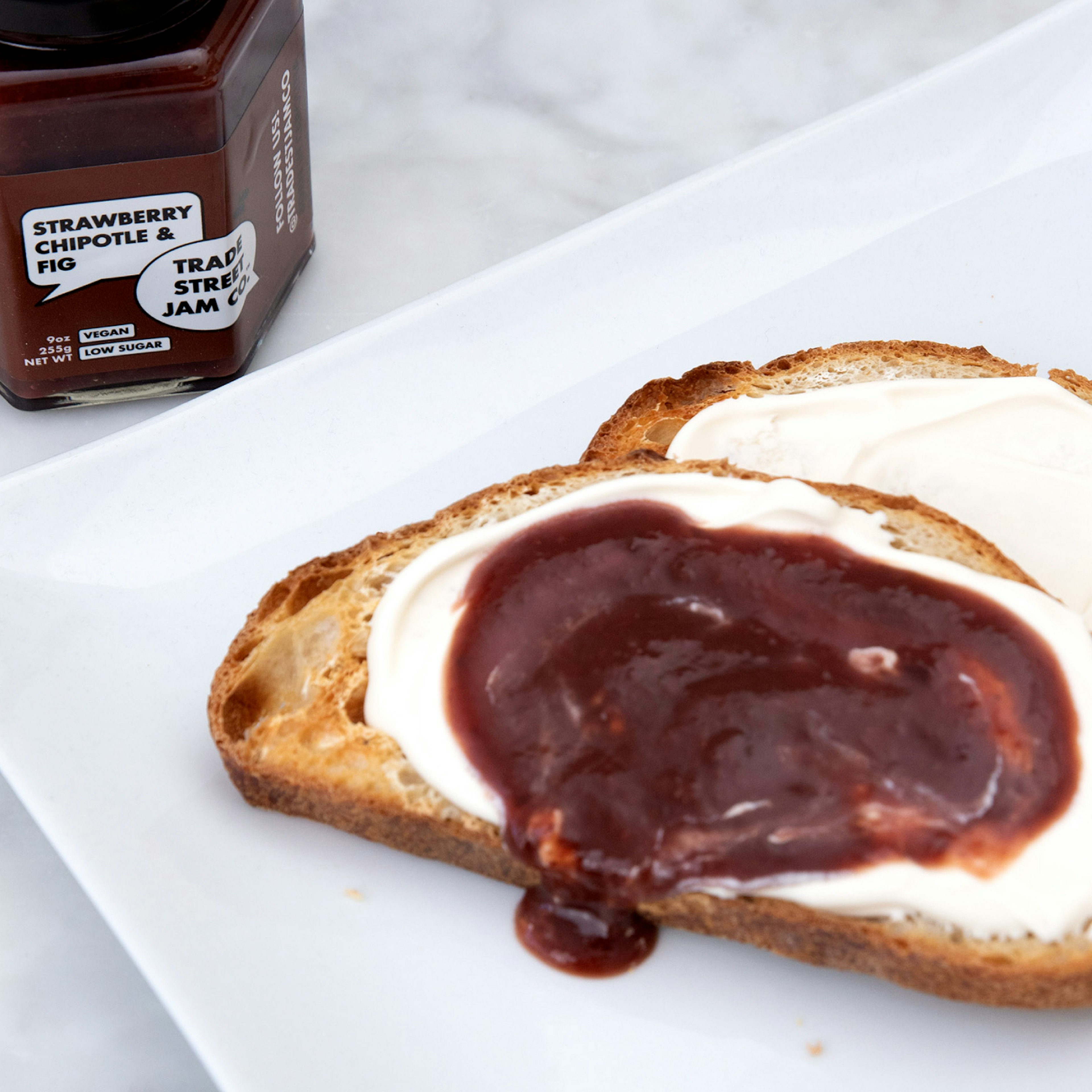 trade street jam co strawberry fig chipotle jam specialty foods