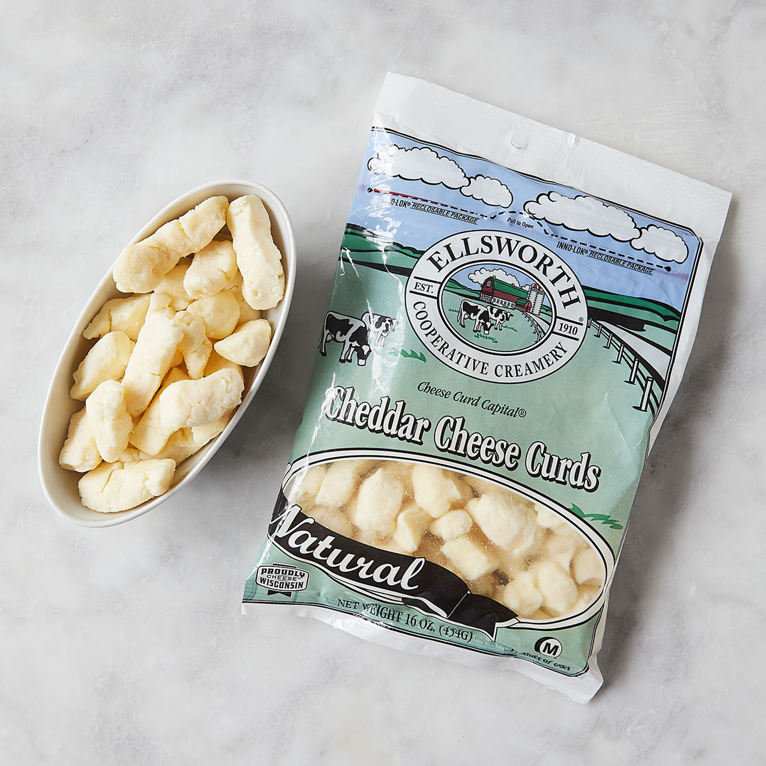 Ellsworth Creamery Cheddar Cheese Curds a squeaky, cheesy treat