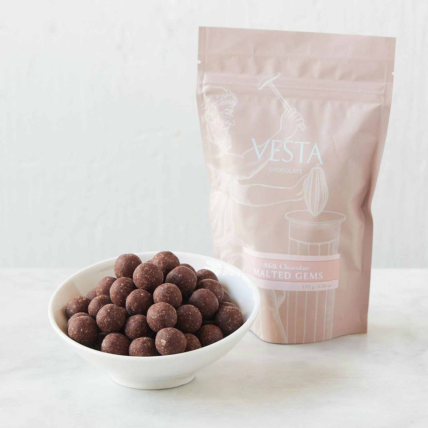 Vesta Chocolate Milk Chocolate Covered Malted Gems specialty foods