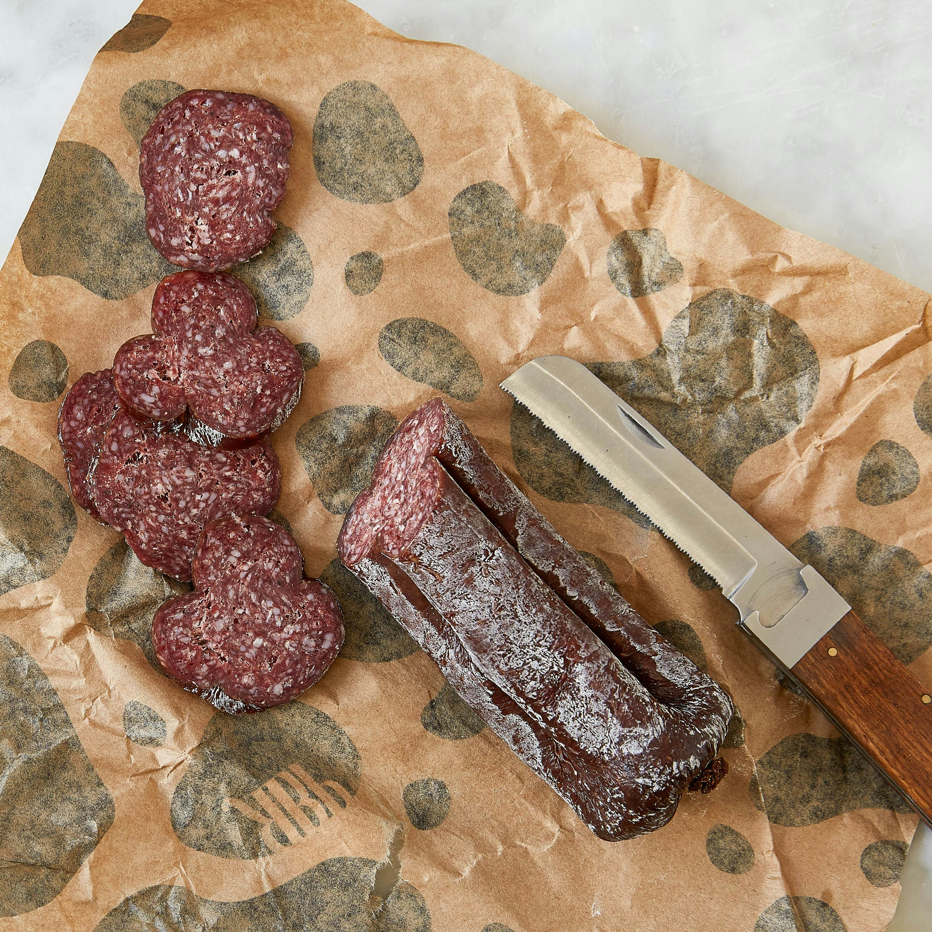red bear tipsy cow beef brandy salami meats