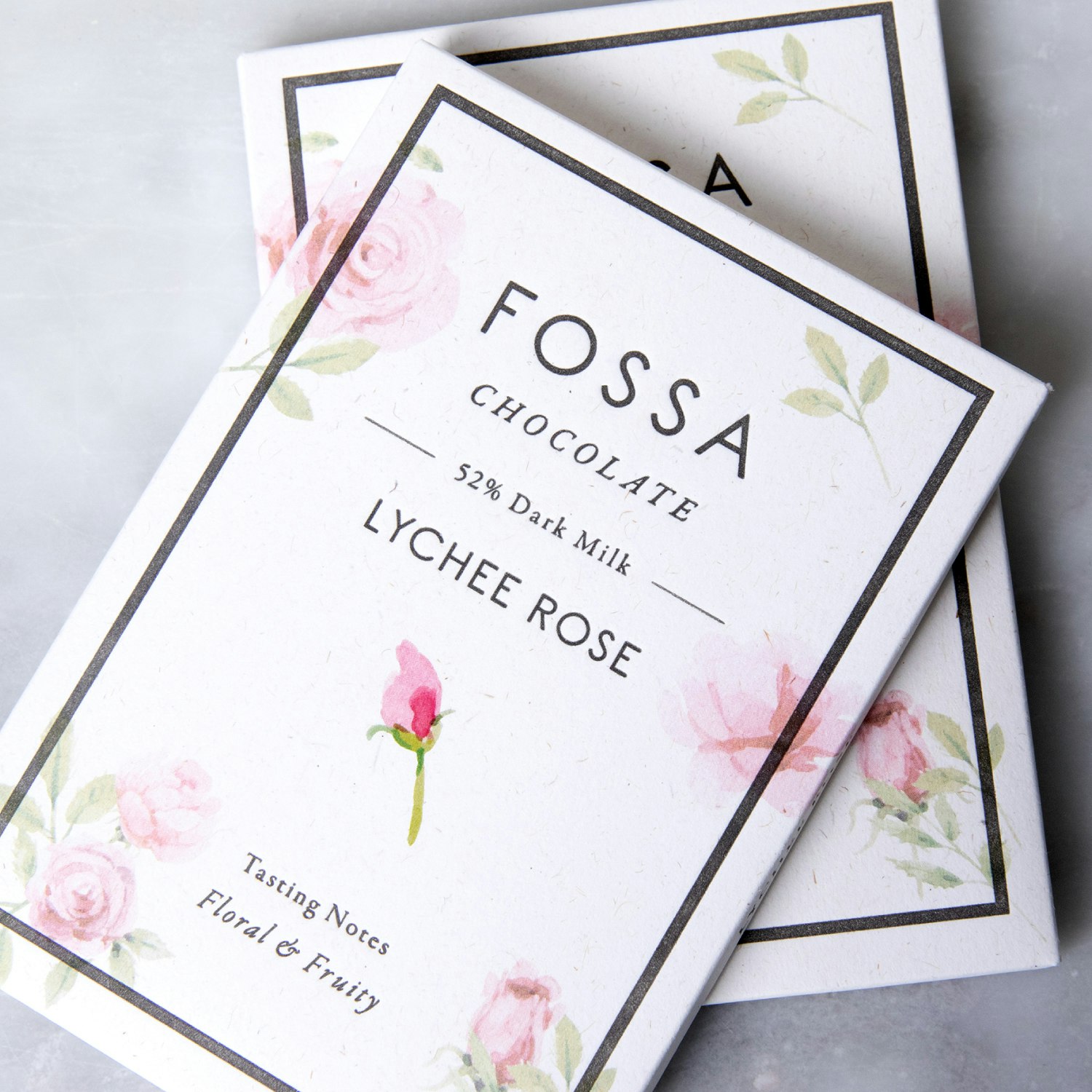fossa lychee rose dark milk 50g specialty foods