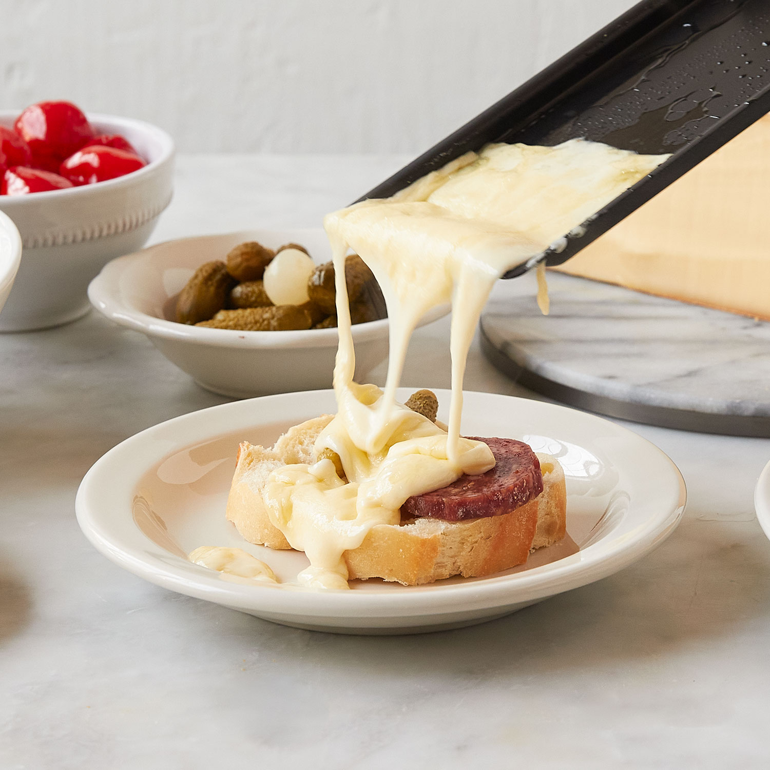 French Raclette – a semi-soft, washed rind, melting cheese