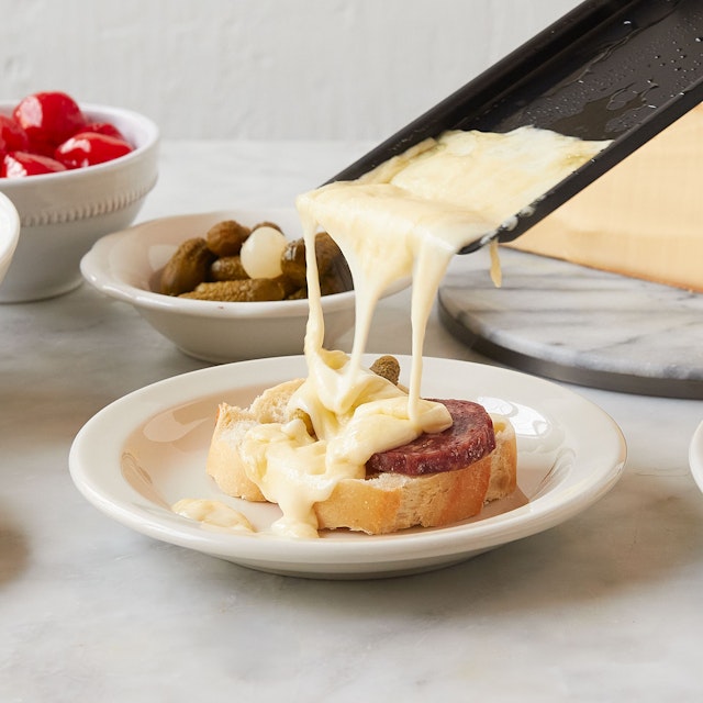 French Raclette – a semi-soft, washed rind, melting cheese